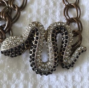 KJL Kenneth Jay Lane Vintage Studded Snake Chain Belt